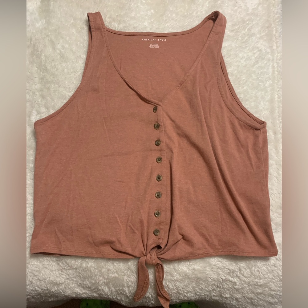 🌸(3/$20) AE button front tie tank